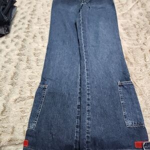 Mavi Blue Boot Cut Jeans with Red Accents